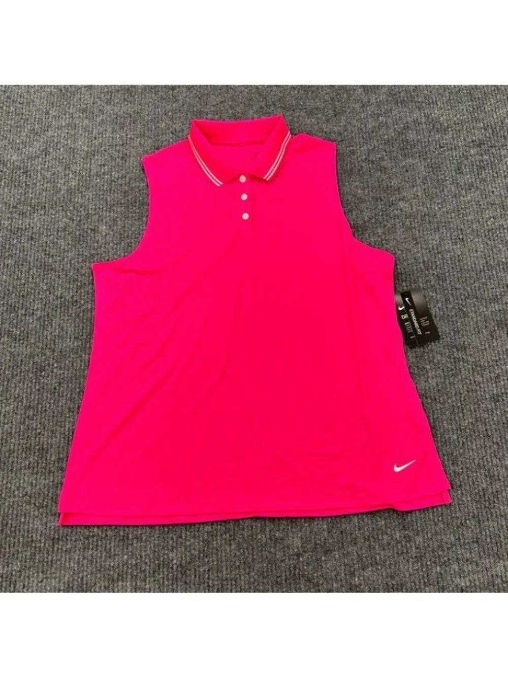 Nike Dri Fit Standard Fit Victory Sleeveless Golf Polo Preppy Womens Size XL NEW